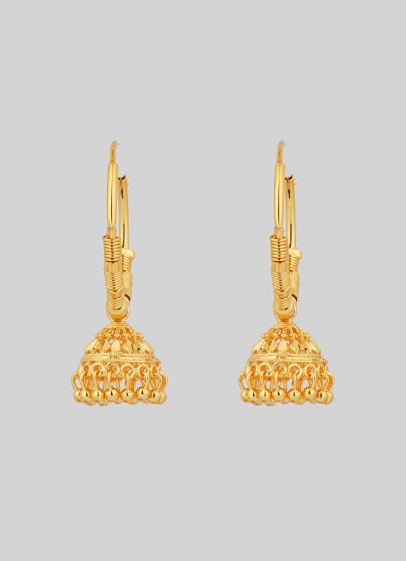 Buy Gold Pleated Jhumki Bali