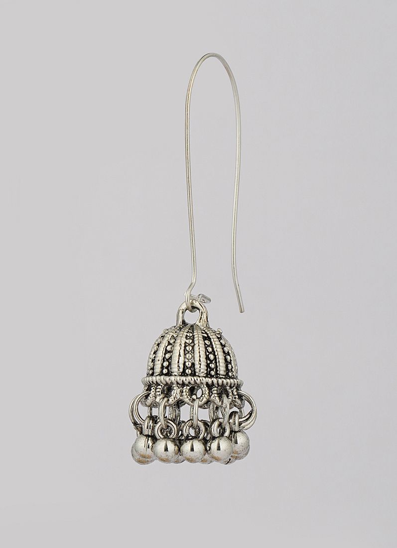 Silver Oxidise Jumki Earring Set
