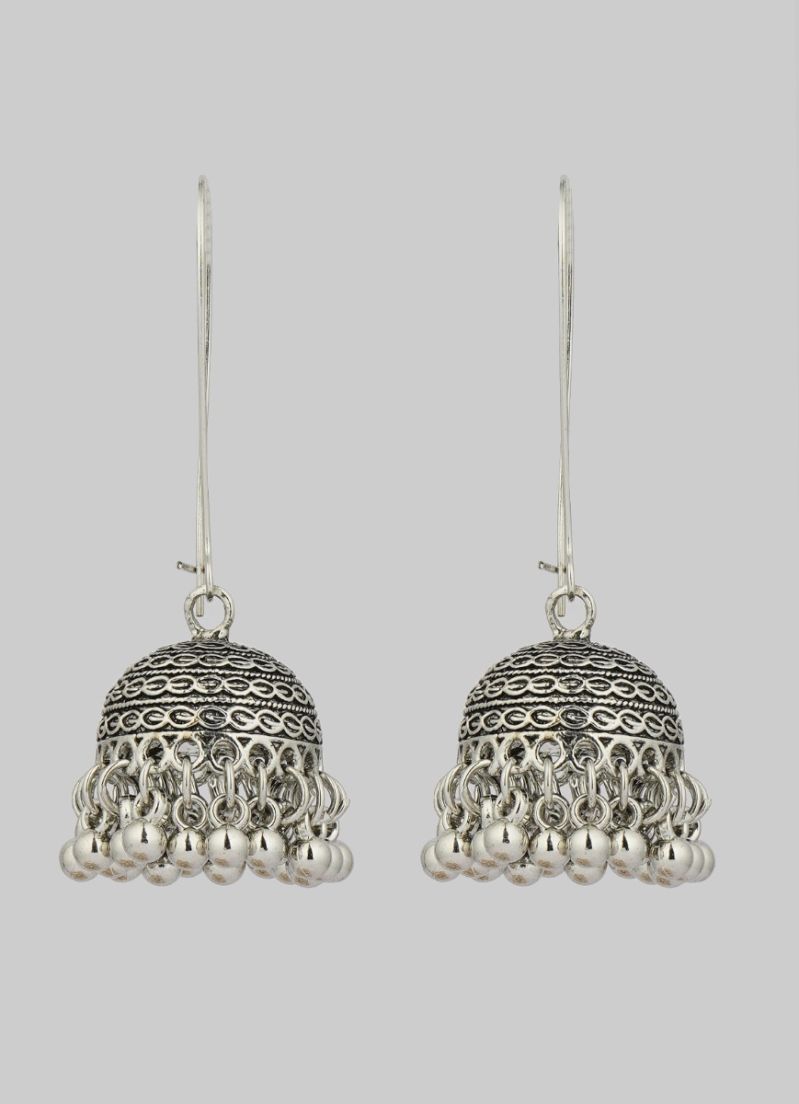 Buy Silver Oxidise Jumki Set