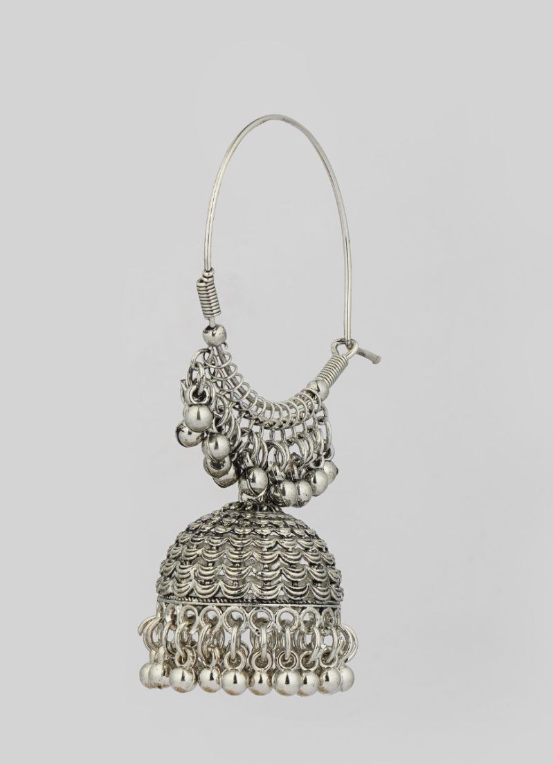 Silver Oxidise Bali Earrings