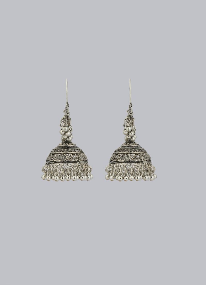 Buy Intricate Silver Oxidise Bali Earrings