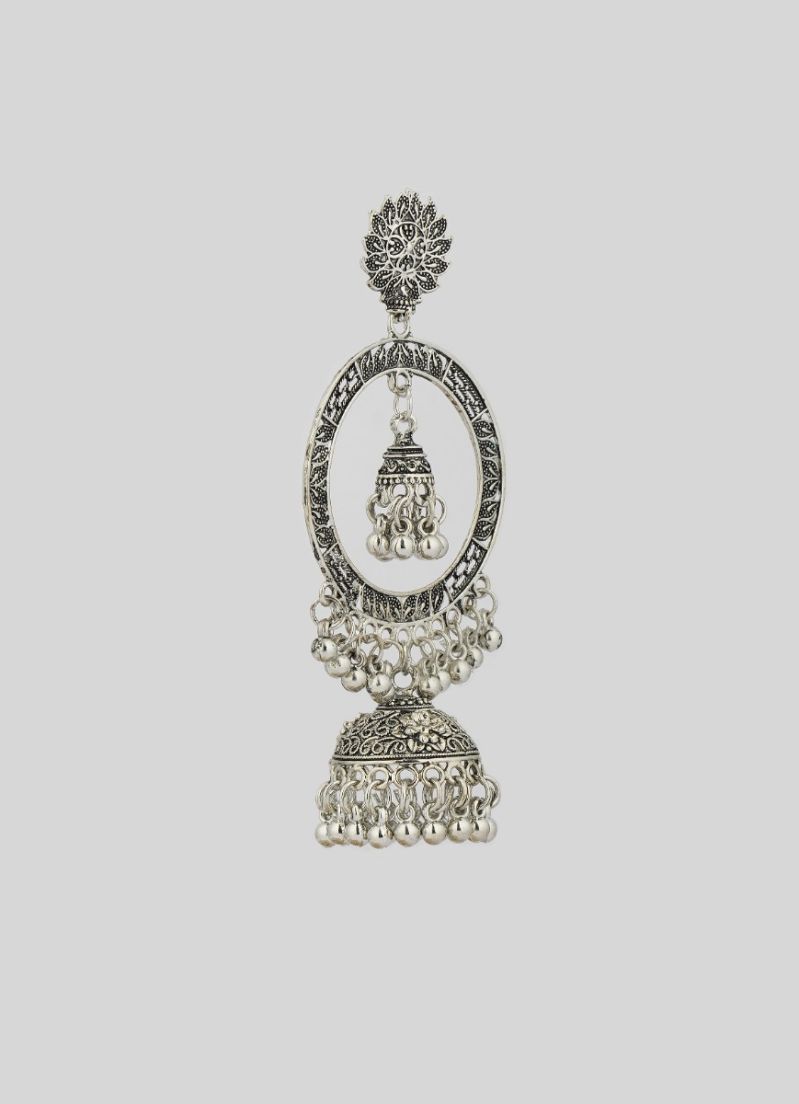 Silver Rounded Press On Jumki