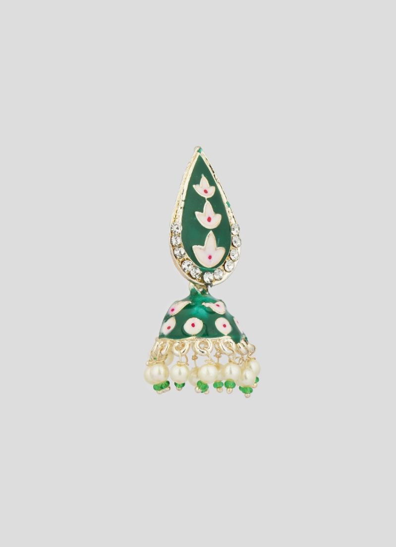 Green Meenakari Jumki