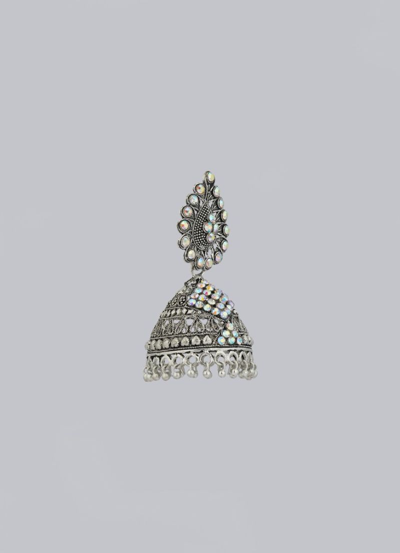 Silver Oxidised Mini Jhumki Earrings