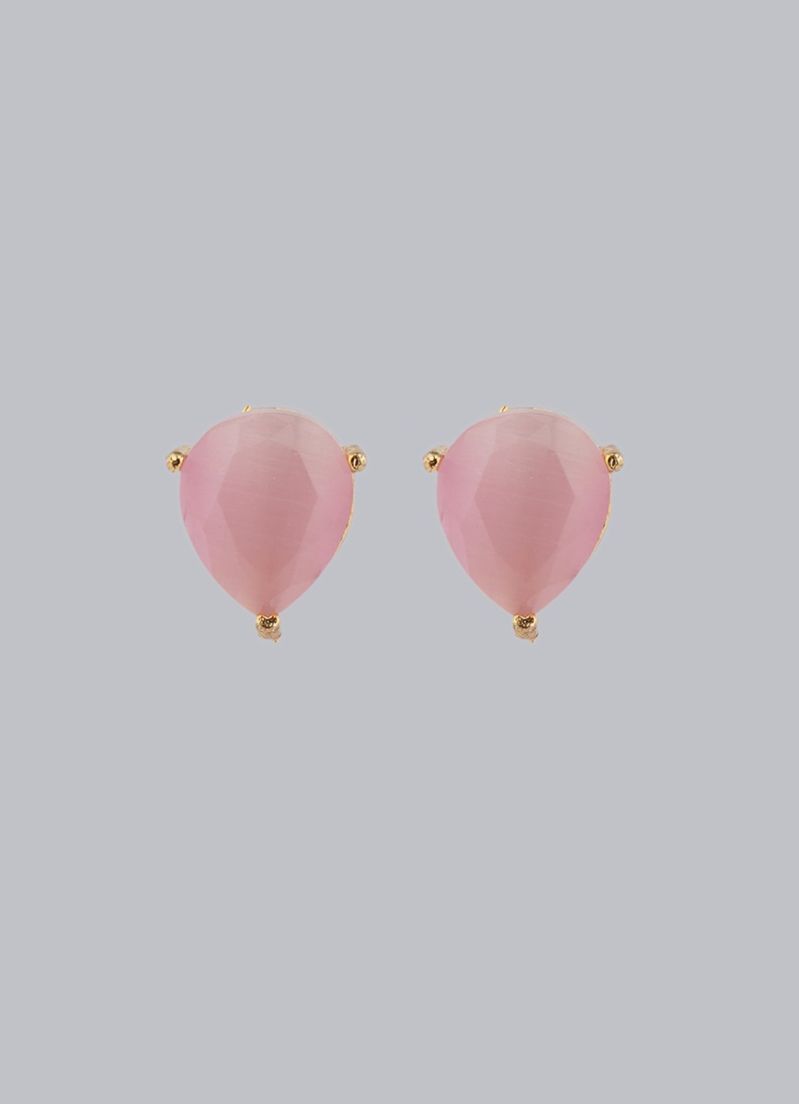 Buy Light Pink Stone Stud Earrings