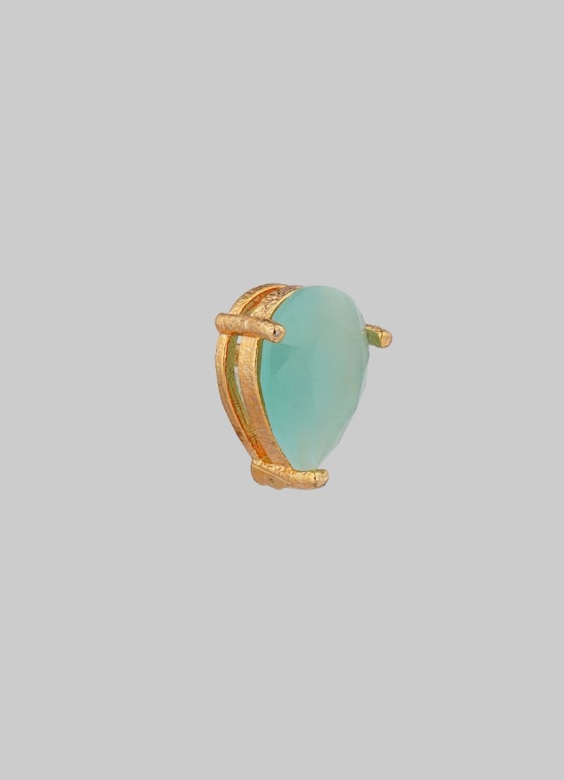 Mint Green Stone Stud Earrings