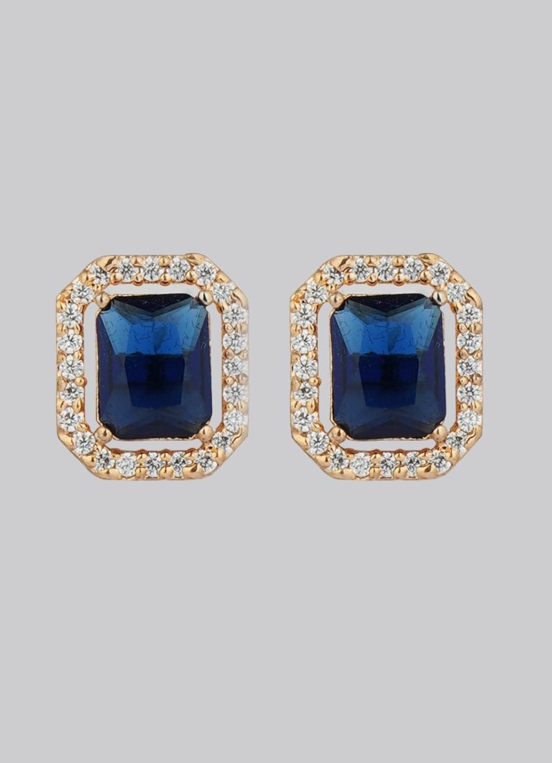 Buy Navy Blue Stone Stud Earrings