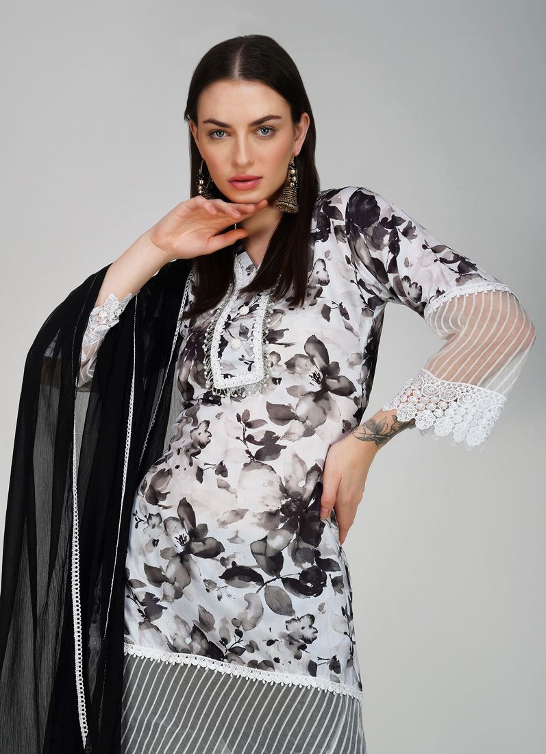 Buy Black Cotton Trouser Suit Set