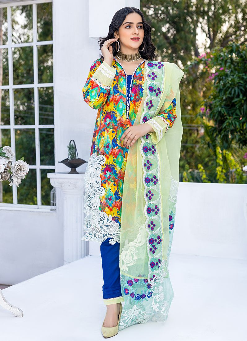 Buy Lemon Digital Printed Suit Set