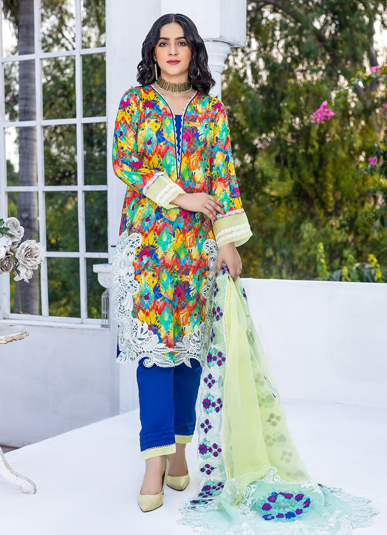 Buy Lemon Digital Printed Suit Set