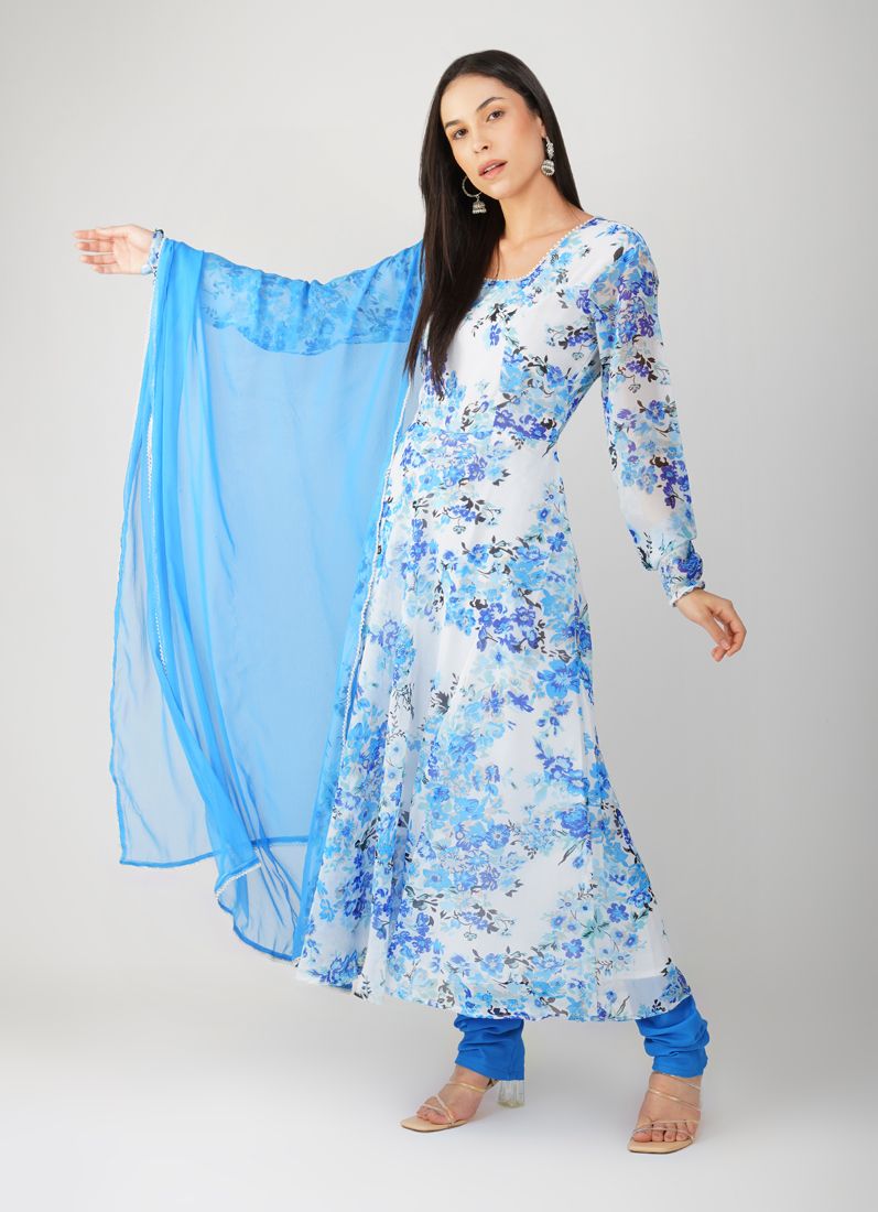 Buy Blue Floarl Printed Suit Set