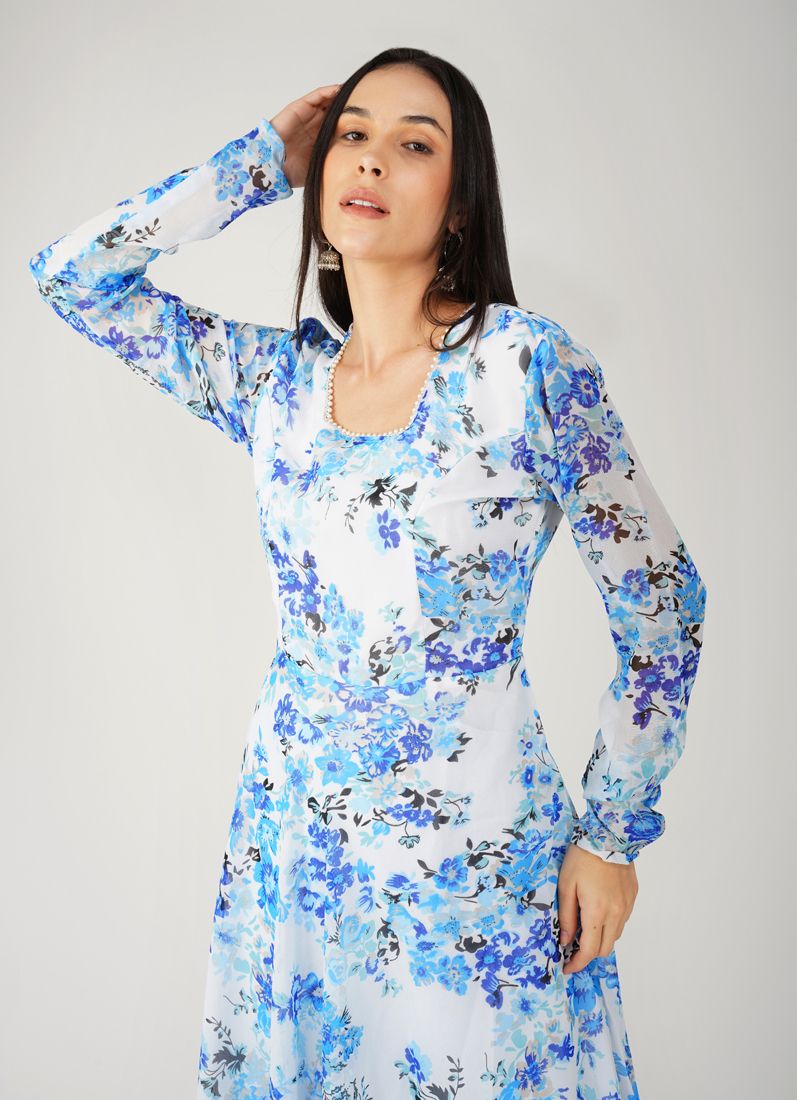 Buy Blue Floarl Printed Suit Set
