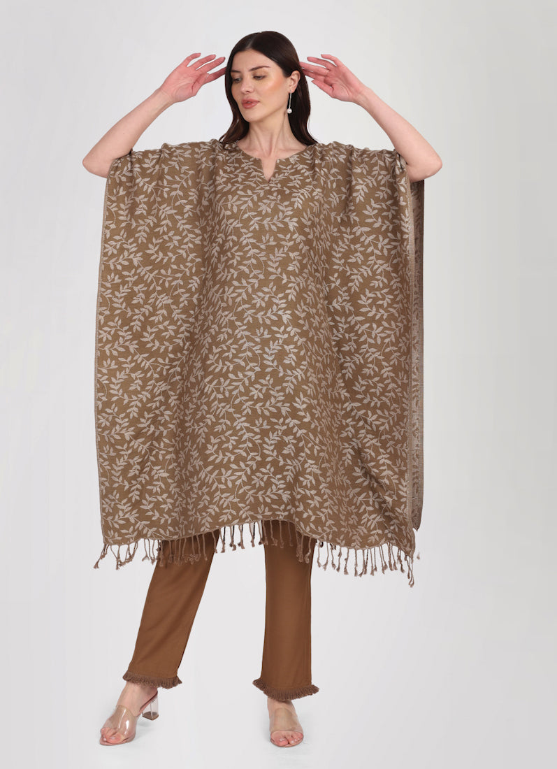Mouse Brown Kaftan Style Shawl Co-ord Set