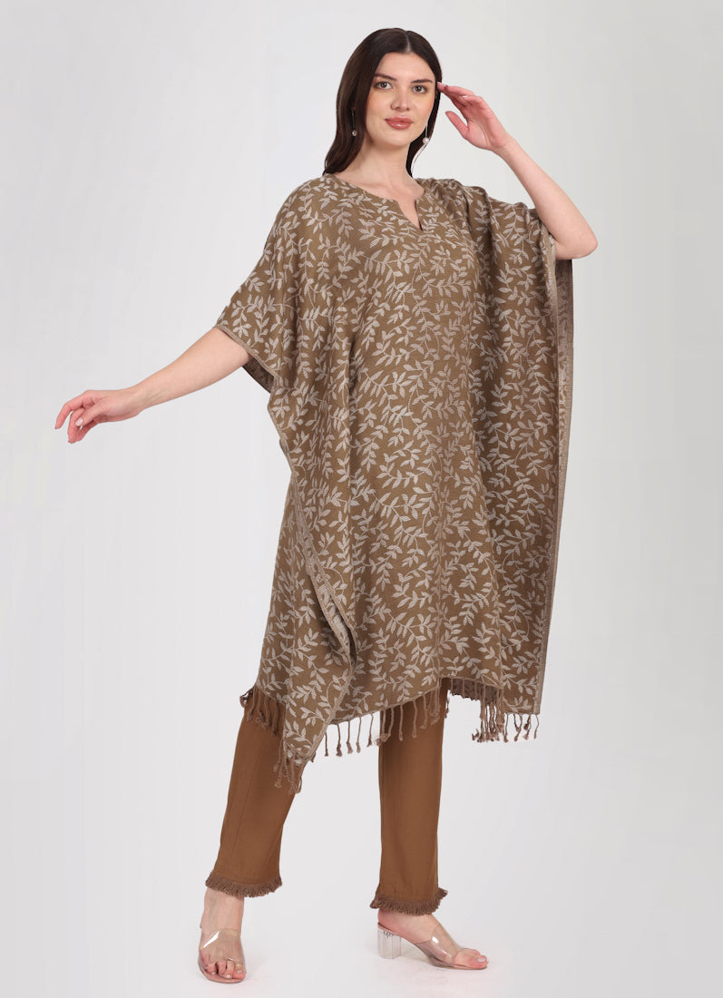 Mouse Brown Kaftan Style Shawl Co-ord Set
