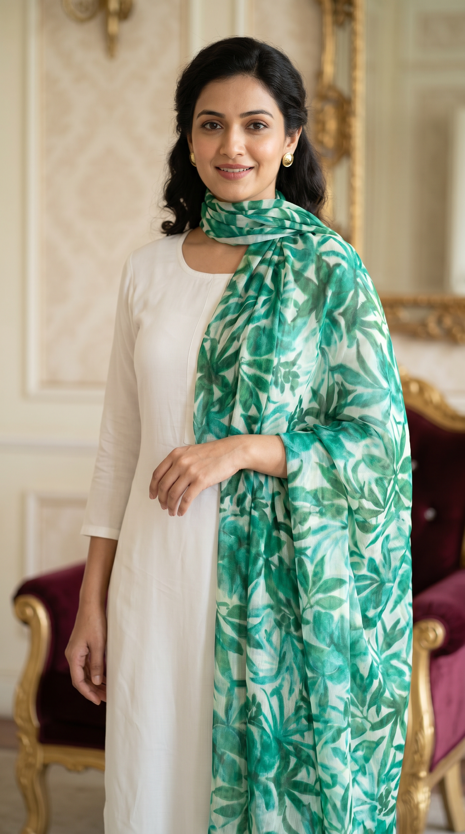 Ivory Rayon Straight Cut Suit Set