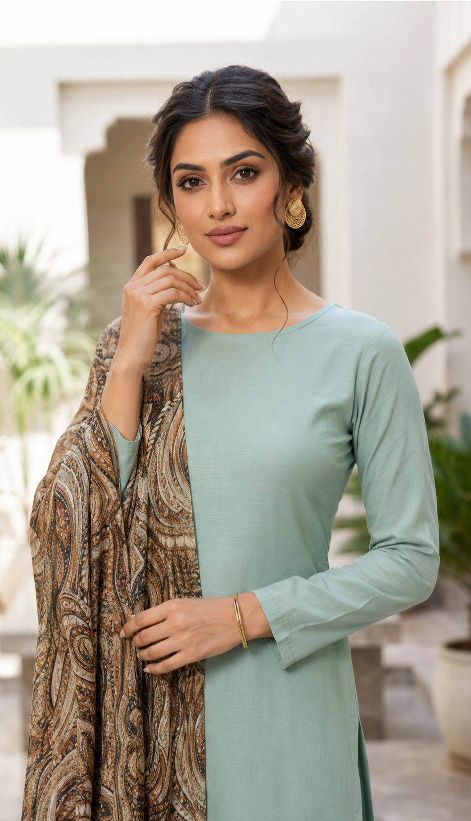 Grey Rayon Straight Cut Suit Set