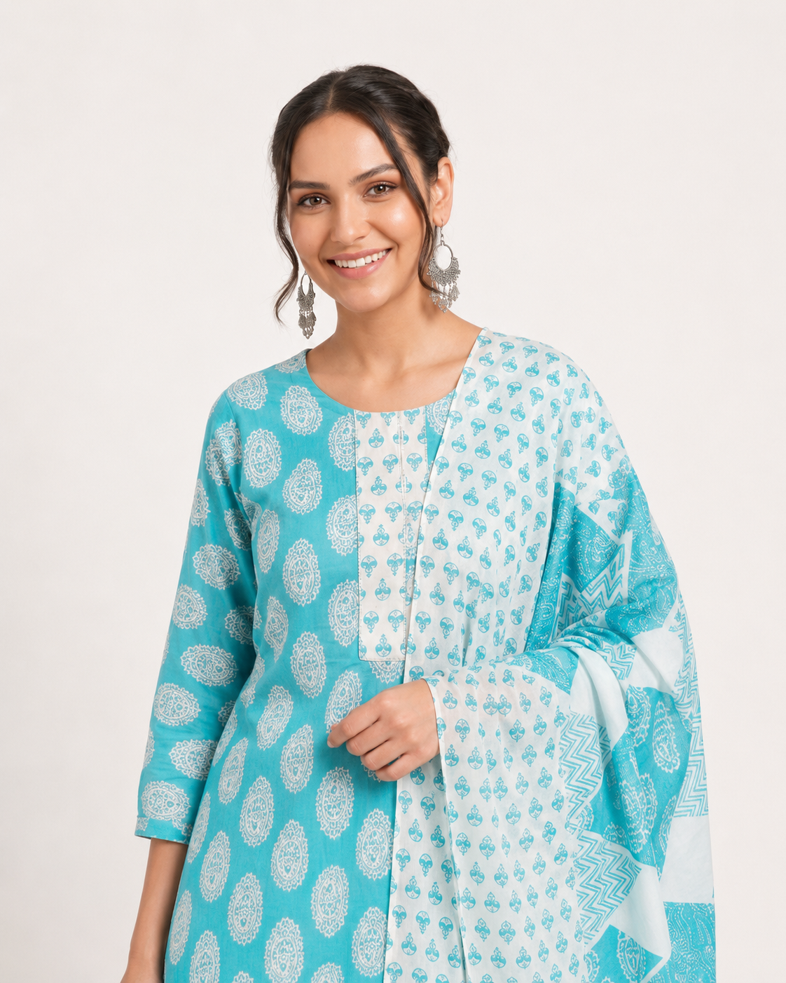 Blue Cotton Suit Set