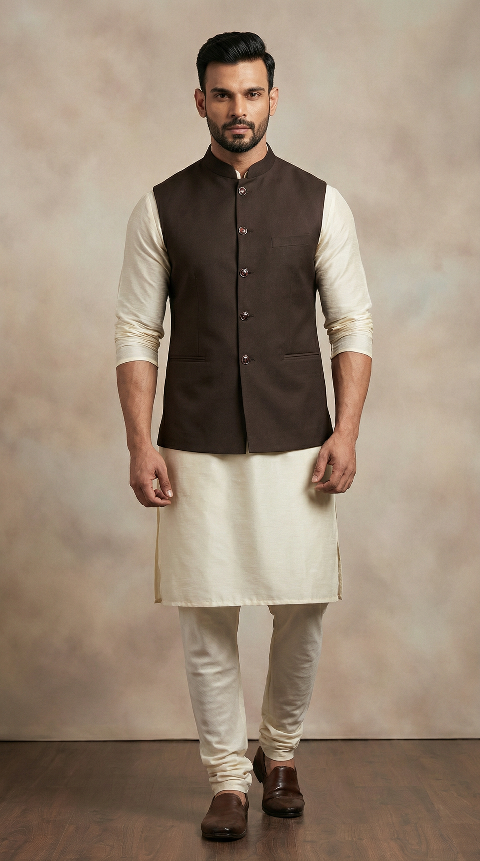 Black Twill Nehru Waist Coat