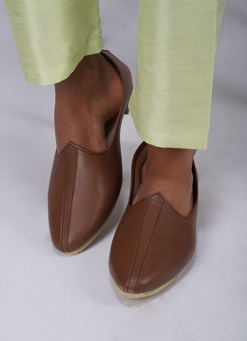 Buy Brown Leather Mens Jutti Pair