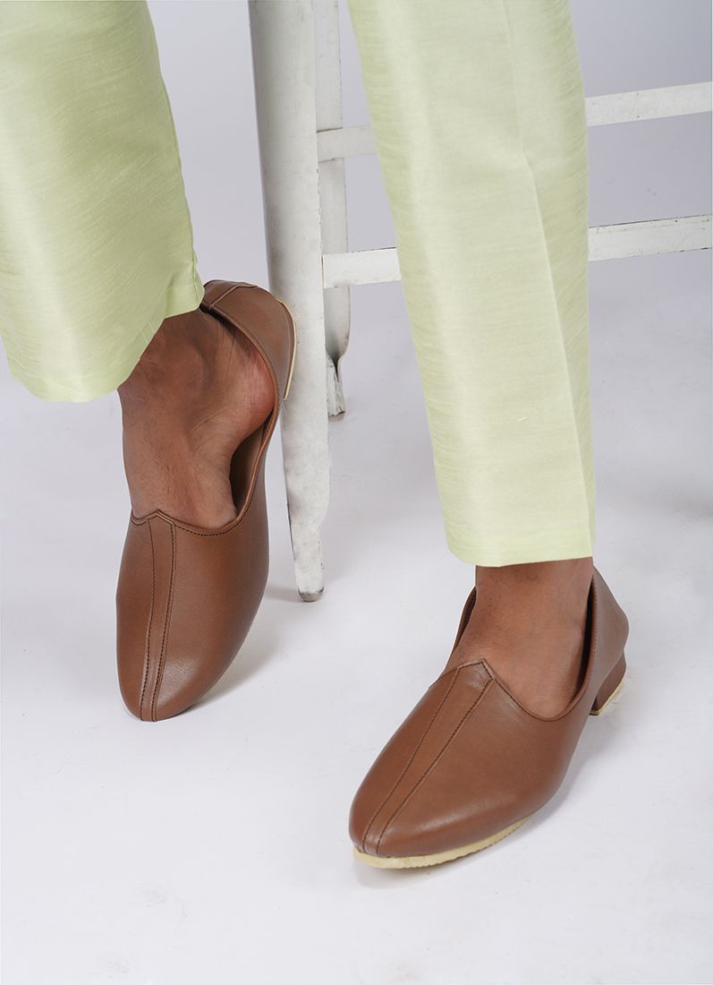 Buy Brown Leather Mens Jutti Pair