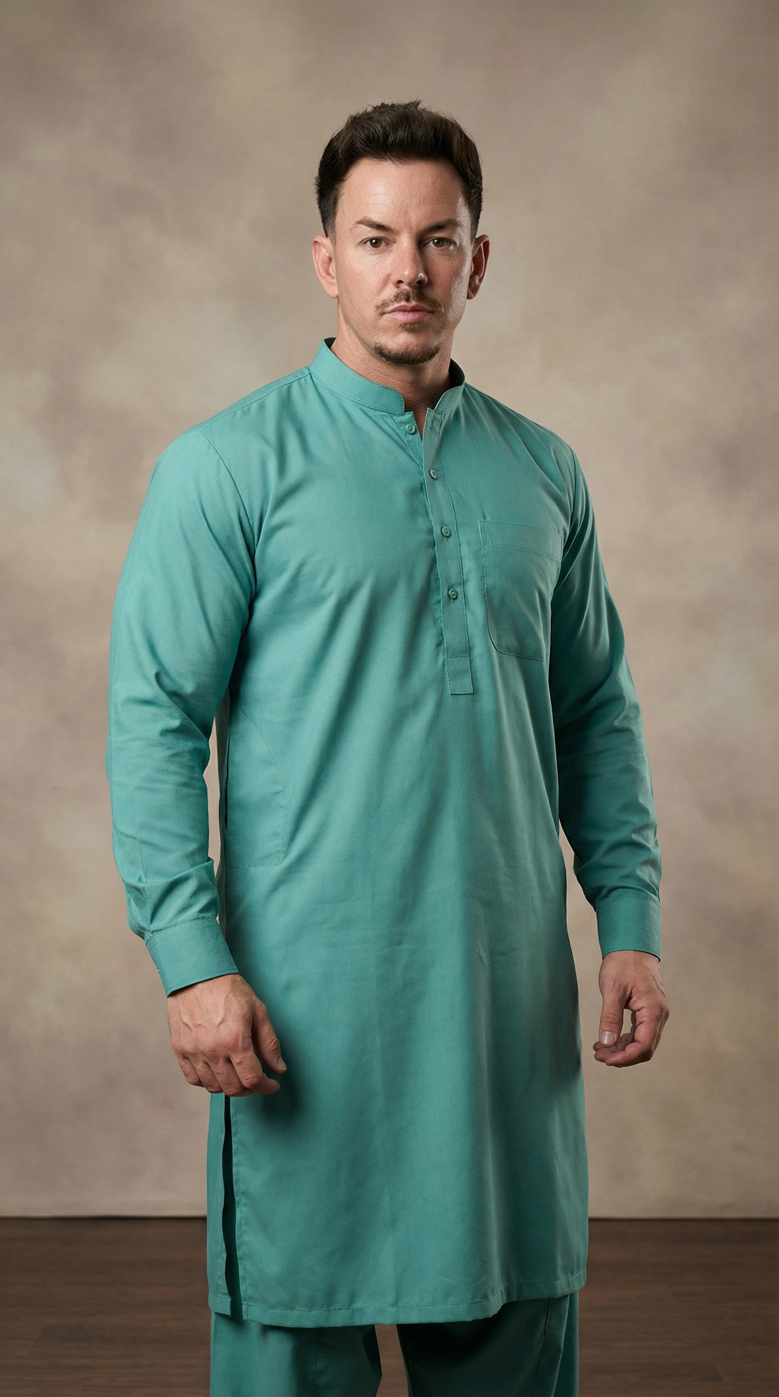 Turquoise Cotton Kurta Salwar
