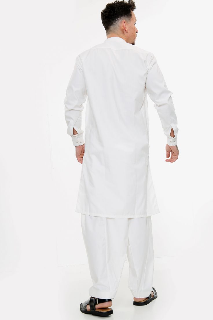 Buy Off White Cotton Kurta Salwar