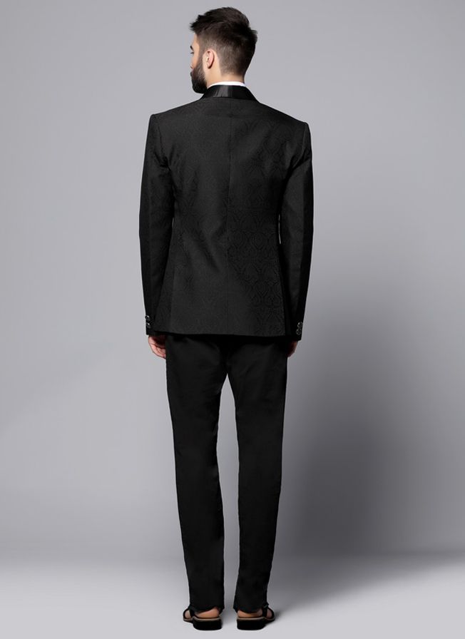 Buy Black Brocade Blazer