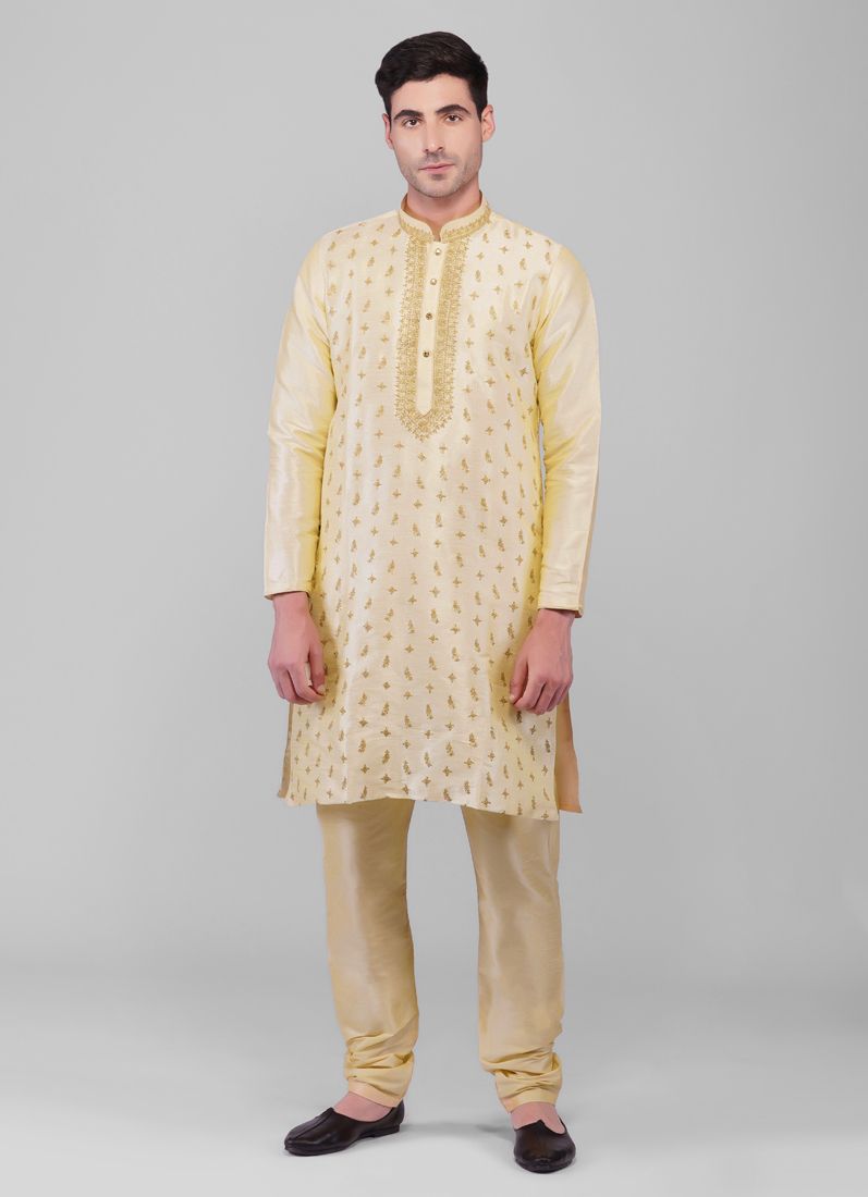 Buy Antique Zari Embroidered Kurta Churidaar Set