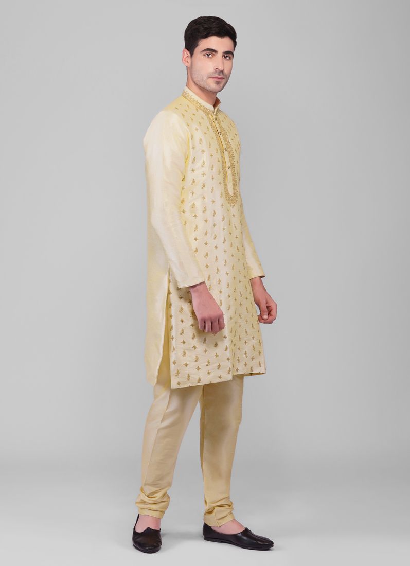 Buy Antique Zari Embroidered Kurta Churidaar Set
