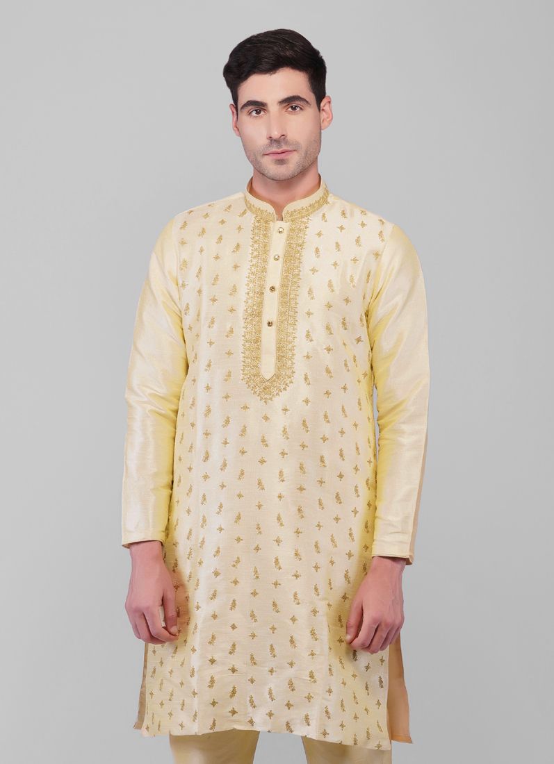 Buy Antique Zari Embroidered Kurta Churidaar Set