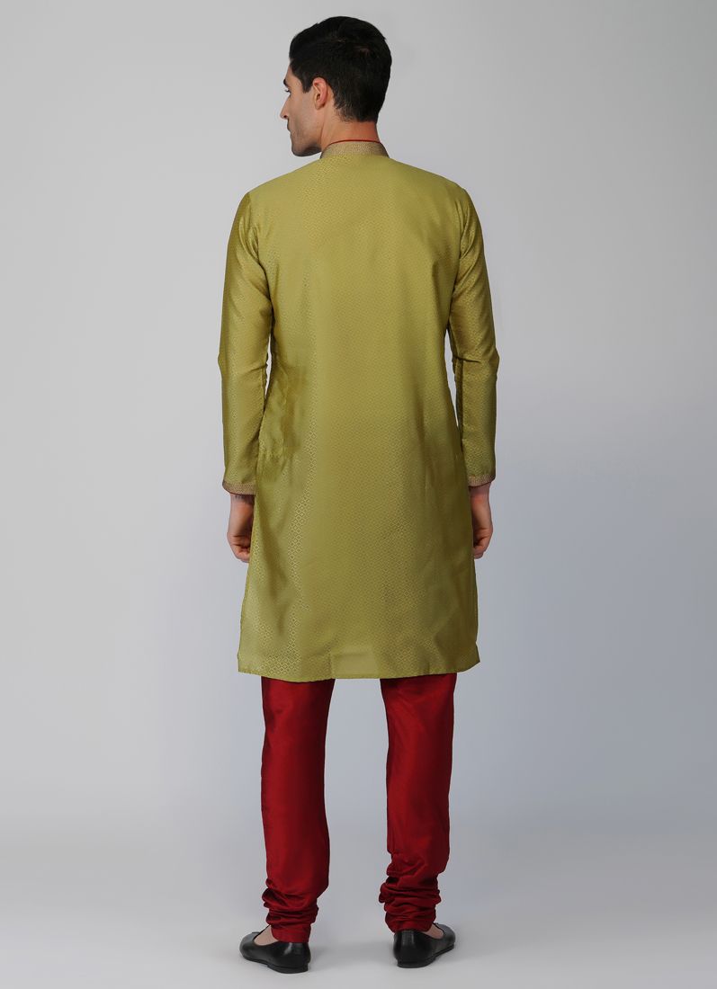Buy Green Embroidered Kurta Churidaar Set