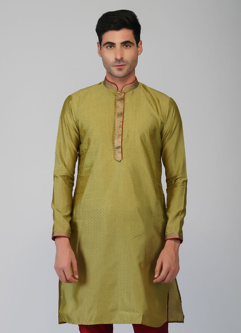 Buy Green Embroidered Kurta Churidaar Set