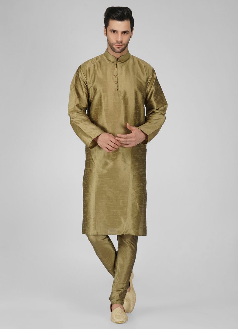 Buy Men's Stylish Gold Kurta Pyjama Set