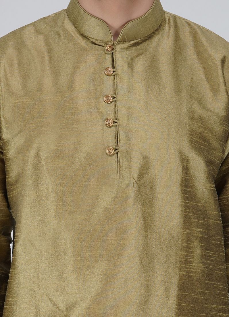 Buy Men's Stylish Gold Kurta Pyjama Set