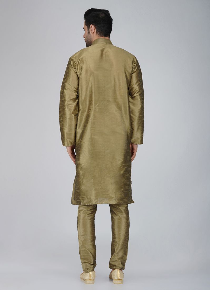 Buy Men's Stylish Gold Kurta Pyjama Set