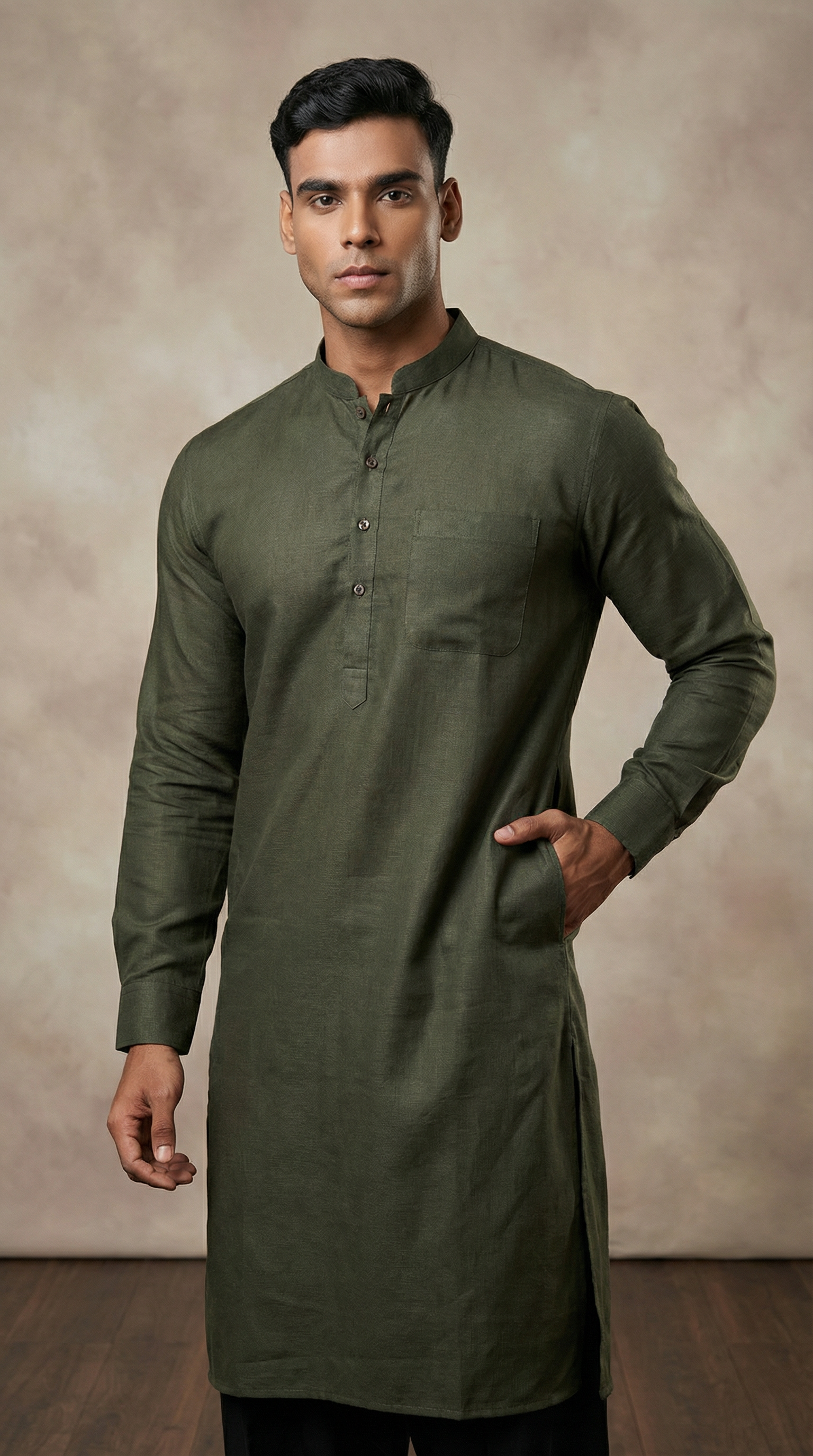 Men's Green Rayon Salwar Kurta Set