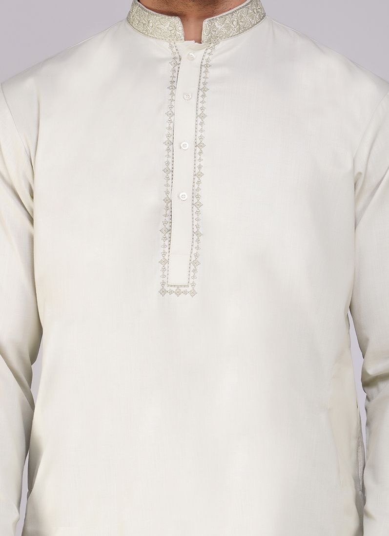 Buy Light Grey Cotton Kurta Salwar Set