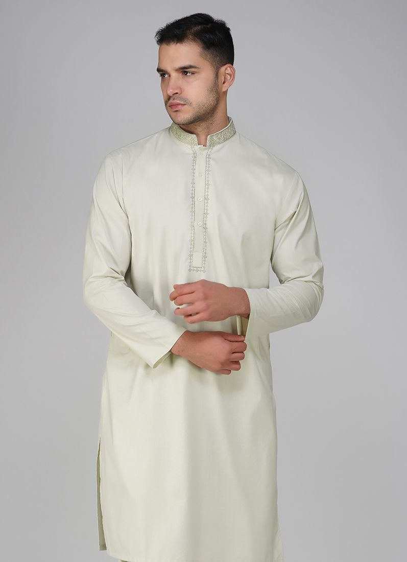 Buy Light Grey Cotton Kurta Salwar Set