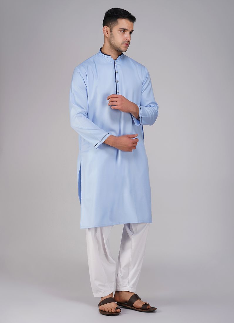 Buy Blue Cotton Kurta Salwar Set