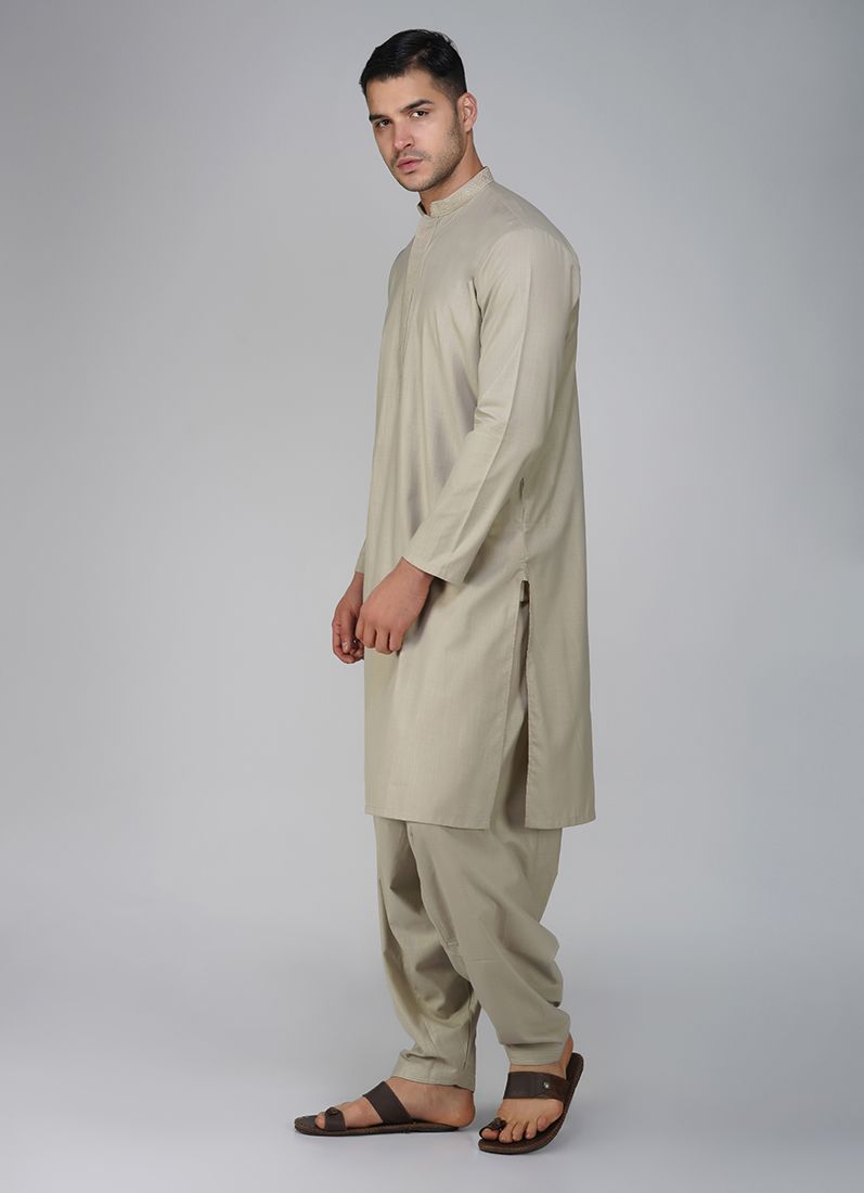 Buy Grey Cotton Kurta Salwar Set