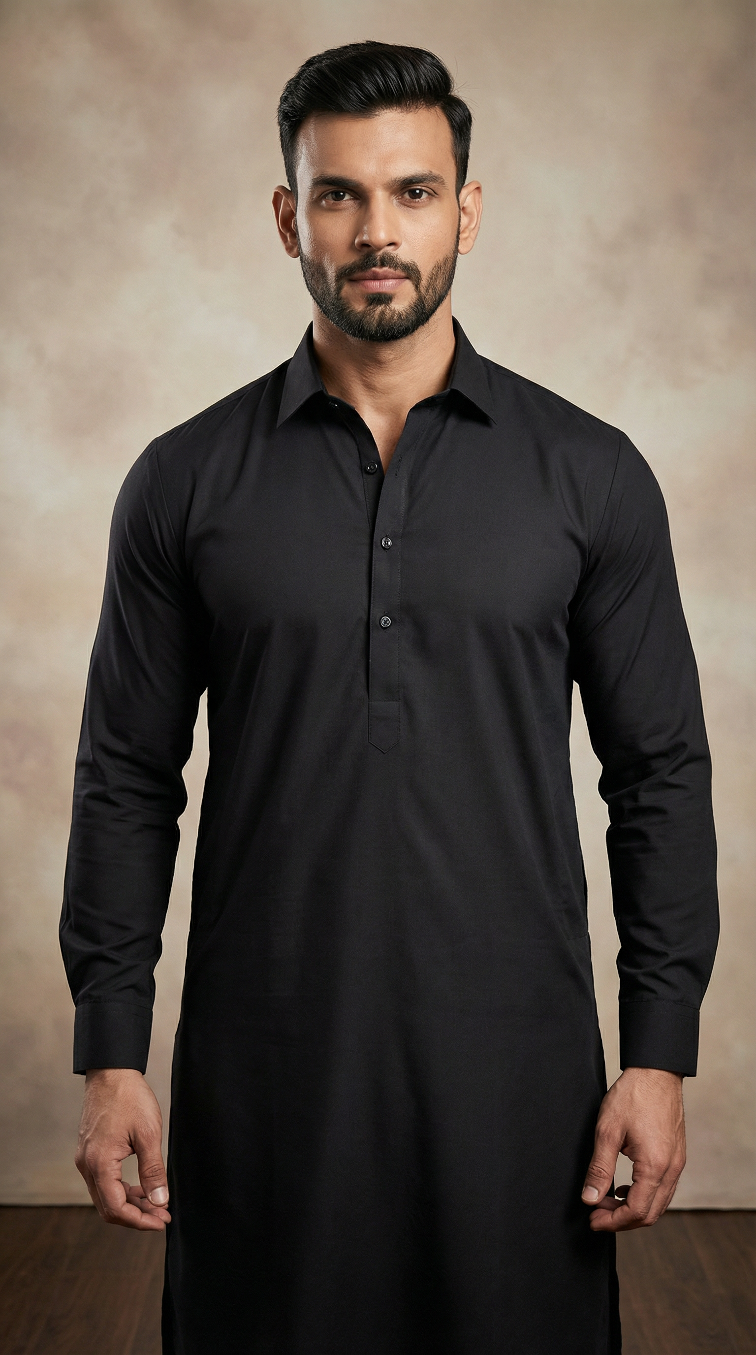 Men's Black Pathani Shalwar Kameez