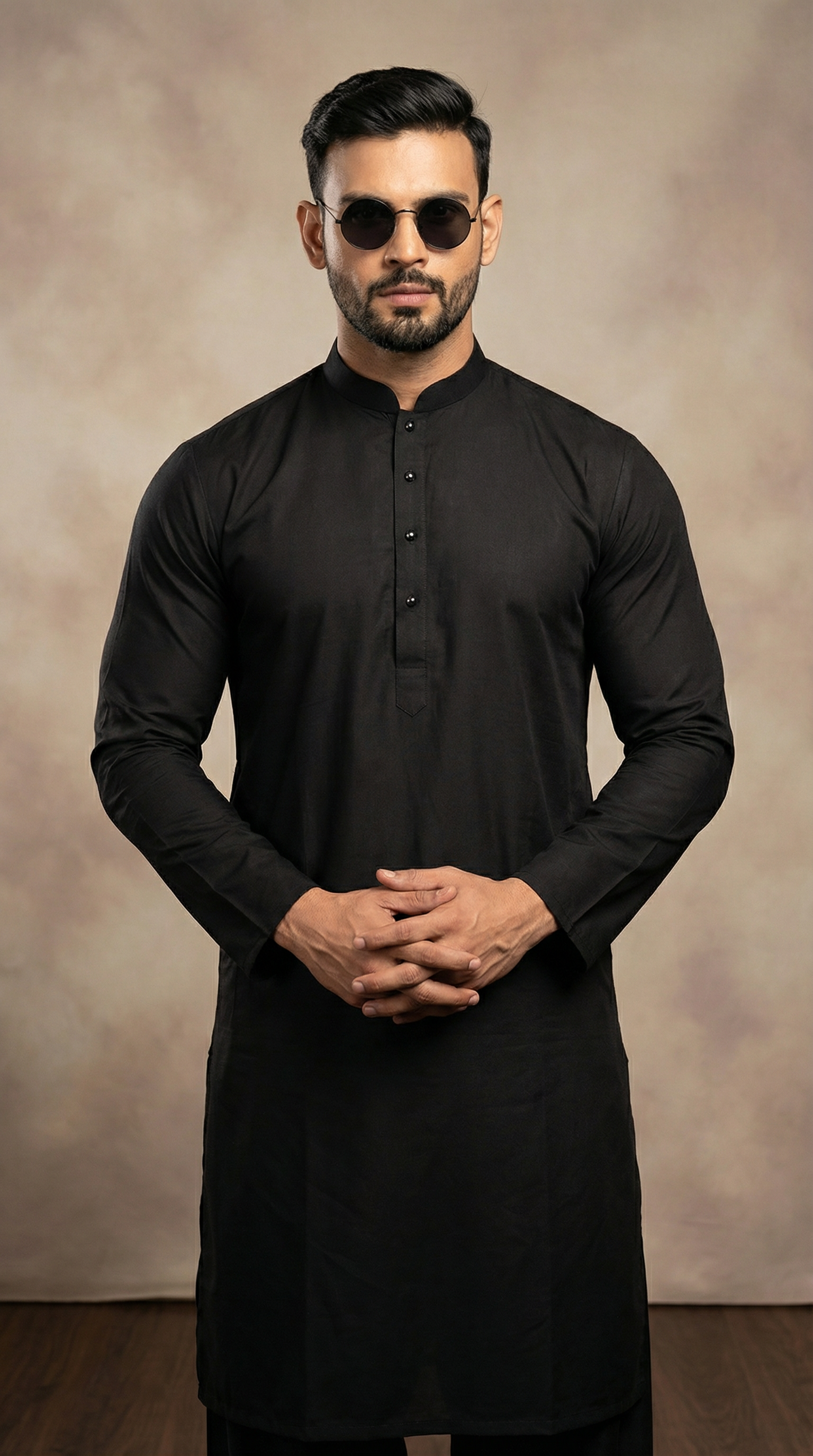 Men's Black Jacquard Shalwar Kameez