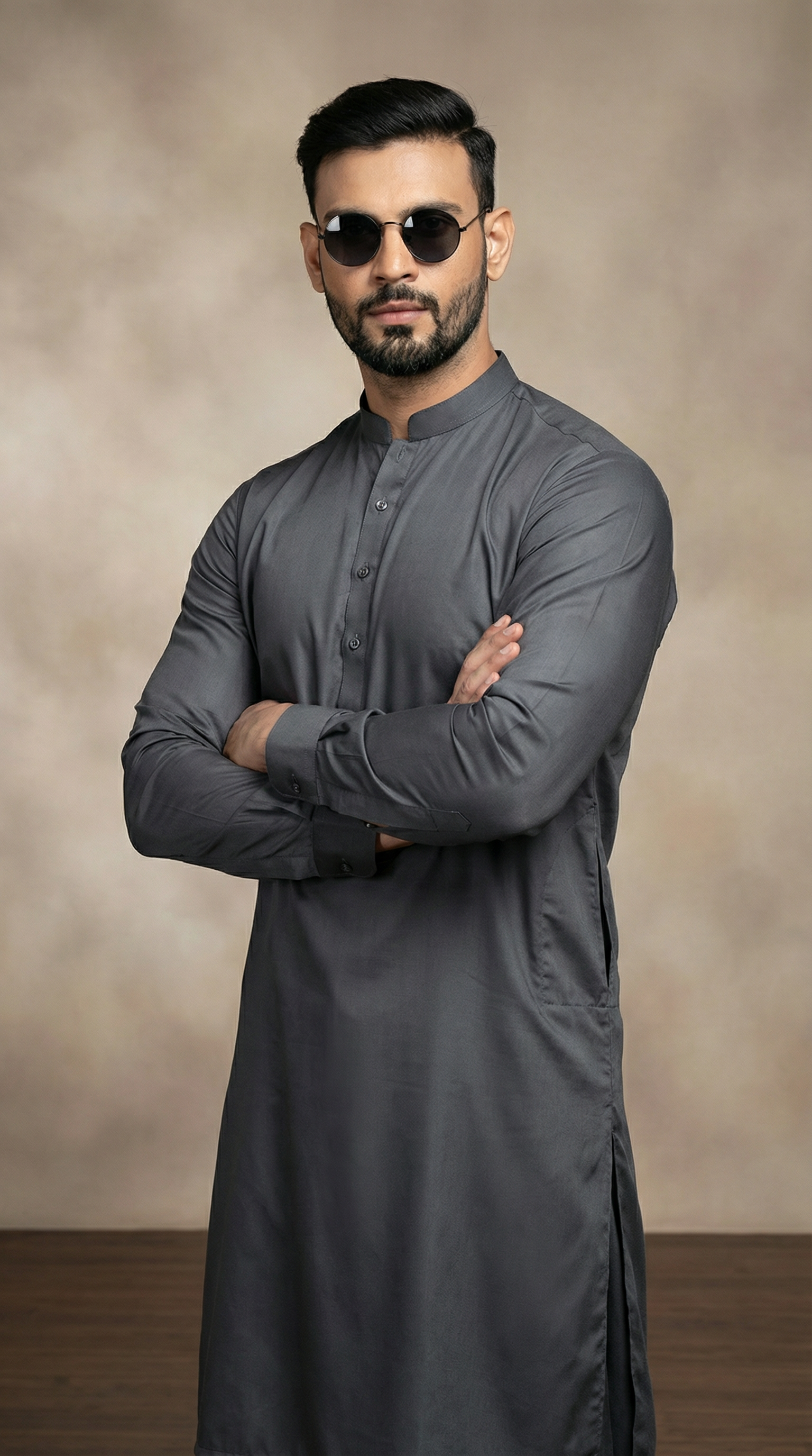 Men's Dark Grey Salwar Set