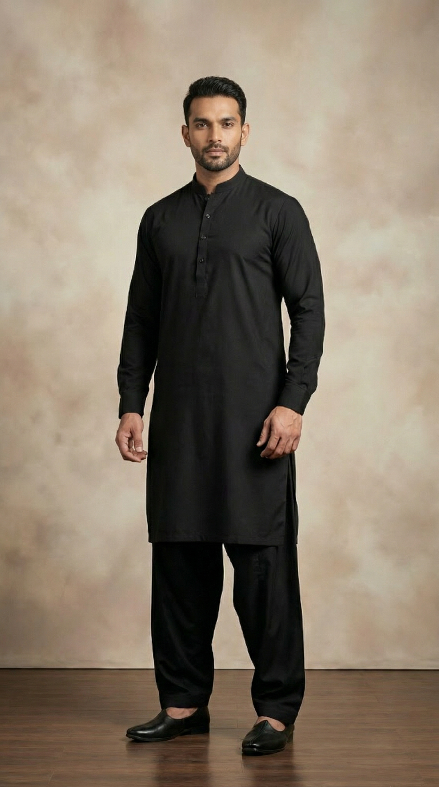 Men’s Black Plain Kurta Salwar Set