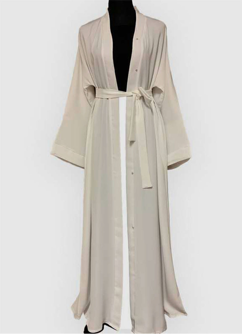 Buy Nude Plain Abaya With Matching Belt