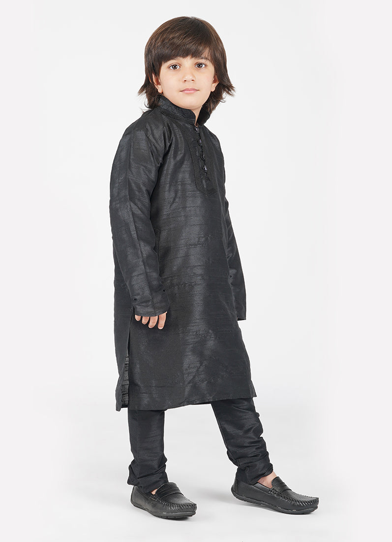 Buy Black Silk Kurta Pyjama