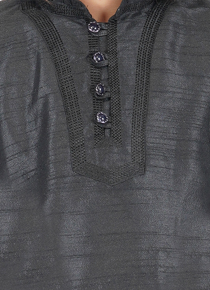 Buy Black Silk Kurta Pyjama