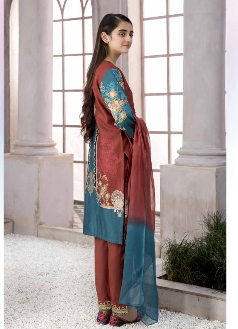 Buy Blue Embroidered Straight Cut Suit Set