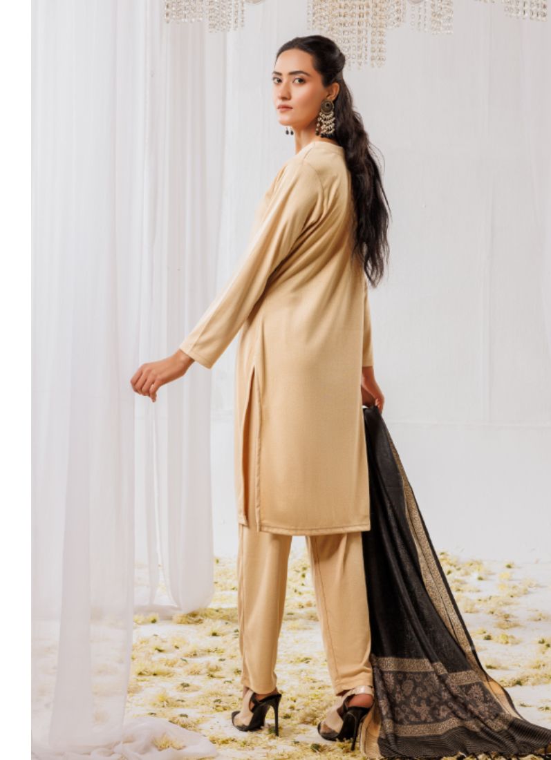 Buy Coffee Woollen Knitwear Suits with Dupatta