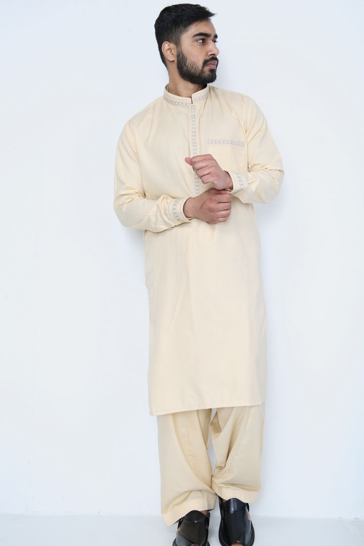 Mens Kurta & Salwar Cream